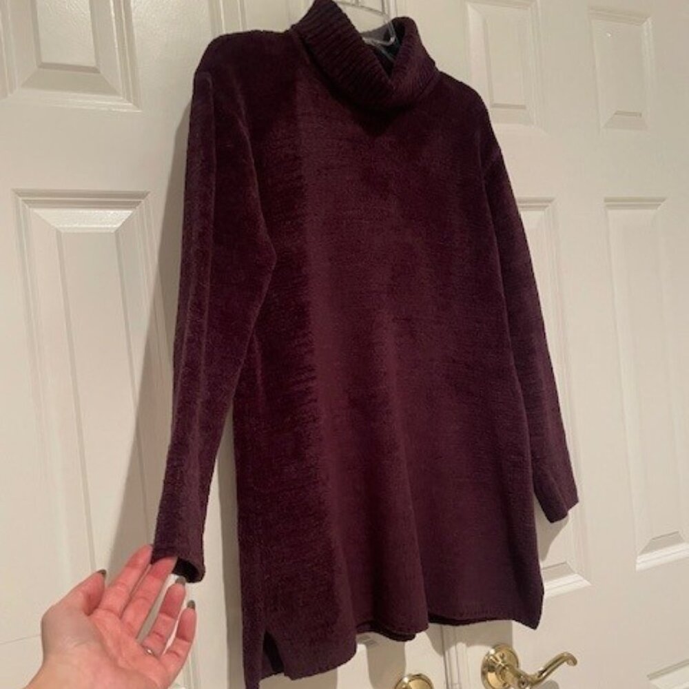 Jones NY Sport Aubergine Cowl Neck Sweater – MEDIUM